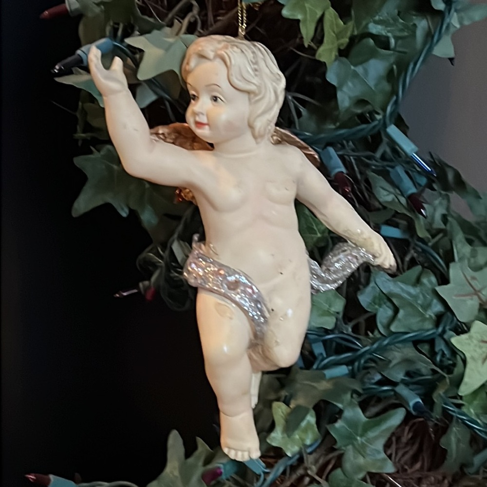 Cherub Christmas Ornaments - Set of 5 - Picture 3 of 9